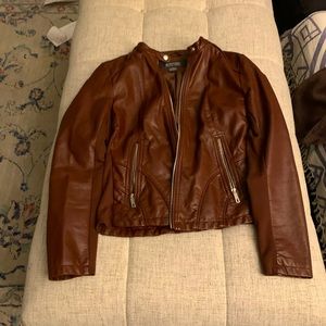 UNWORN faux leather bomber jacket